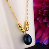 Natural Freshwater Oval Pearl Necklace 925 Sterling Silver Pendant