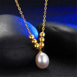 Natural Freshwater Oval Pearl Necklace 925 Sterling Silver Pendant
