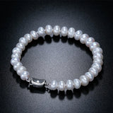 925 Silver Pearl Bracelet, 8-9mm Freshwater Pearls, White Pink Purple Mix