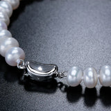 925 Silver Pearl Bracelet, 8-9mm Freshwater Pearls, White Pink Purple Mix