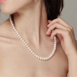 Freshwater Pearl Necklace Sterling Silver Jewelry Women Birthday Gift