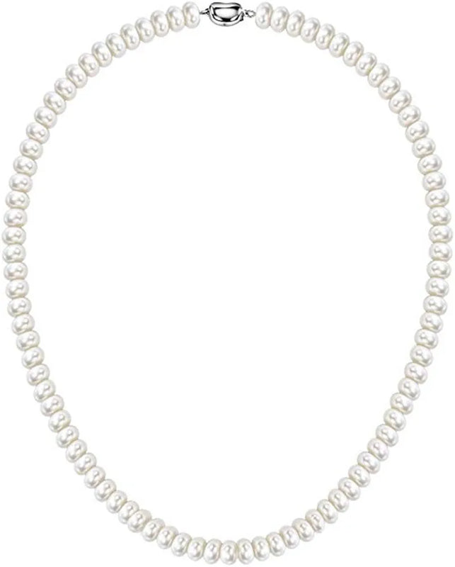 Freshwater Pearl Necklace Sterling Silver Jewelry Women Birthday Gift