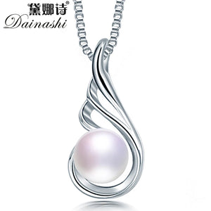 Freshwater Pearl Wing Pendant Necklace 925 Sterling Silver