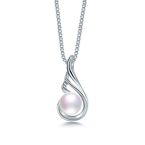 Freshwater Pearl Wing Pendant Necklace 925 Sterling Silver
