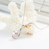 Freshwater Pearl Wing Pendant Necklace 925 Sterling Silver