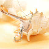 Freshwater Pearl Wing Pendant Necklace 925 Sterling Silver