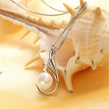 Freshwater Pearl Wing Pendant Necklace 925 Sterling Silver