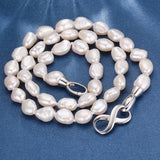 Baroque Pearl Necklace 925 Sterling Silver Fine Jewelry