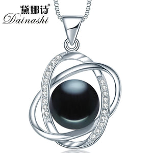 10-10.5mm Pearl Sterling Silver Slide Pendant for Bridal Women