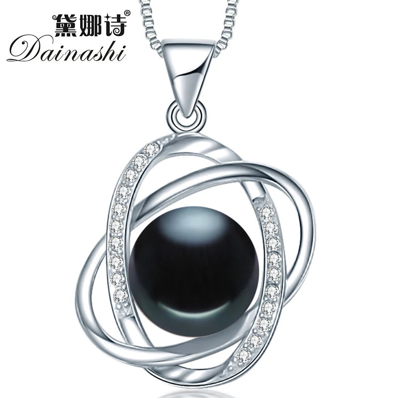 10-10.5mm Pearl Sterling Silver Slide Pendant for Bridal Women