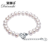 Freshwater Pearl Charm Bracelet for Women 9-10mm Natural Pearl Fine Jewelry