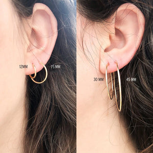 14K Filled Hoop Earrings Modern Everyday Wear Jewelry