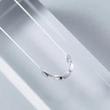 925 Silver Beans Charm Necklace Short Simplism Sterling-Silver-Jewelry