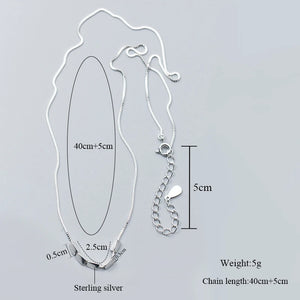 925 Silver Beans Charm Necklace Short Simplism Sterling-Silver-Jewelry