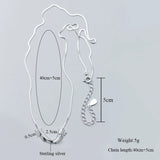 925 Silver Beans Charm Necklace Short Simplism Sterling-Silver-Jewelry