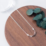 925 Silver Beans Charm Necklace Short Simplism Sterling-Silver-Jewelry