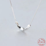 925 Silver Beans Charm Necklace Short Simplism Sterling-Silver-Jewelry