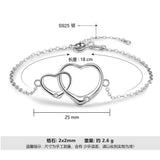 925 Silver CZ Infinity Heart Bracelet for Women