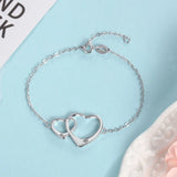 925 Silver CZ Infinity Heart Bracelet for Women