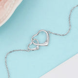 925 Silver CZ Infinity Heart Bracelet for Women