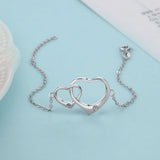 925 Silver CZ Infinity Heart Bracelet for Women