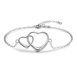 925 Silver CZ Infinity Heart Bracelet for Women
