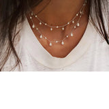 925 Silver Cz Delicate Layer Choker Necklace Bridal Gift