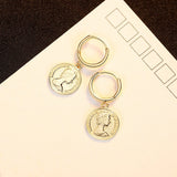 925 Silver Queen Elizabeth Coin Dangle Earrings Vintage Plated Jewelry