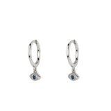 925 Silver Eye Charm Drop Earrings Evil Eye Huggie S925