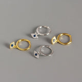 925 Silver Eye Charm Drop Earrings Evil Eye Huggie S925