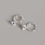 925 Silver Eye Charm Drop Earrings Evil Eye Huggie S925