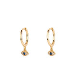 925 Silver Eye Charm Drop Earrings Evil Eye Huggie S925