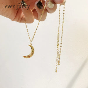 925 Sterling Silver Moon Phase Choker Necklace Shinny Sequin Chain