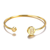 Dainty Initial Letter Bangles Wedding Jewelry Couple Bracelet