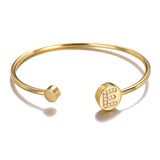 Dainty Initial Letter Bangles Wedding Jewelry Couple Bracelet
