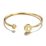 Dainty Initial Letter Bangles Wedding Jewelry Couple Bracelet
