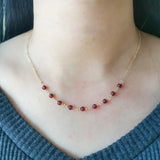 AAAA Garnet Boho Necklace 14K Filled Choker Collier Femmes
