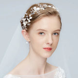 Beaded Hand Wired Wedding Wreath Headband Tiara