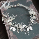 Beaded Hand Wired Wedding Wreath Headband Tiara