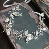 Beaded Hand Wired Wedding Wreath Headband Tiara