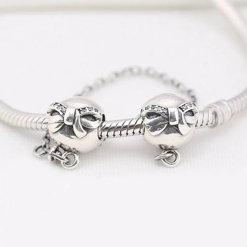 925 Sterling Silver Safety Chain Charm for Bracelets