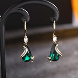Crystal Fox Dangle Earrings Zircon Drop Earring Sterling Silver Wedding