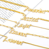 Dainty Crystal Zircon Name Necklaces for Women Personalized Nameplate Jewelry