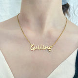 Custom First Name Golden Necklace Stainless Steel Nameplate Pendant