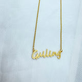 Custom First Name Golden Necklace Stainless Steel Nameplate Pendant