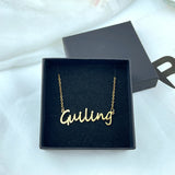 Custom First Name Golden Necklace Stainless Steel Nameplate Pendant