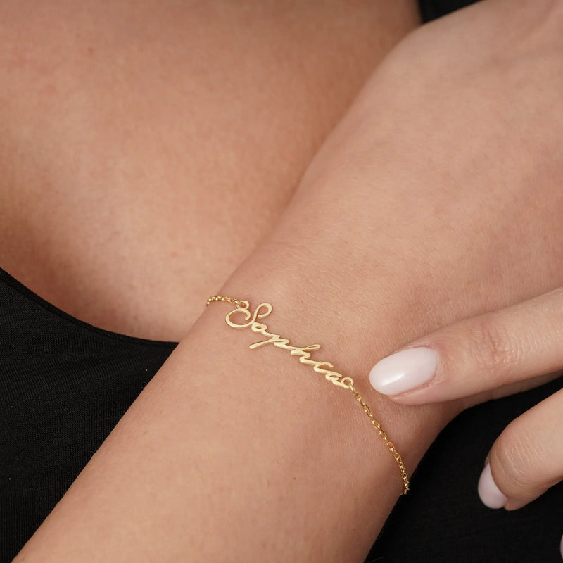 Dainty Name Bracelet,Initial Bracelet,Custom Handwrite Name Bracelet