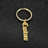 Dainty Name Keychain Stainless Steel Personalized Key Chain Golden Pendant