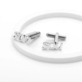 Personalized Initials Nameplate Cufflinks Stainless Steel