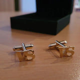 Personalized Initials Nameplate Cufflinks Stainless Steel